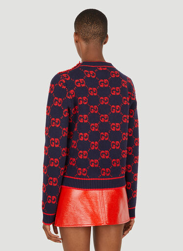 Gucci GG Jacquard Sweater Blue guc0251066