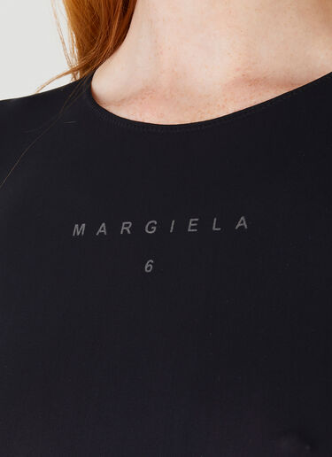 MM6 Maison Margiela 로고 프린트 바디수트 블랙 mmm0245023