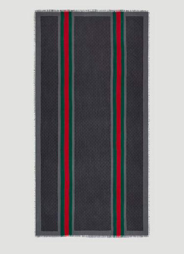 Gucci GG Web Stripe Scarf Black guc0151110