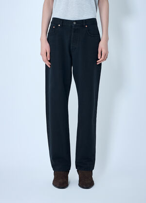 Saint Laurent Loose Straight Denim Pants Black sla0164001