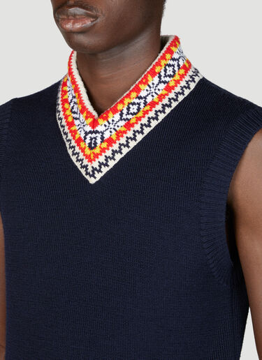 Bottega Veneta Knit Vest With Jacquard Trim Black bov0155008