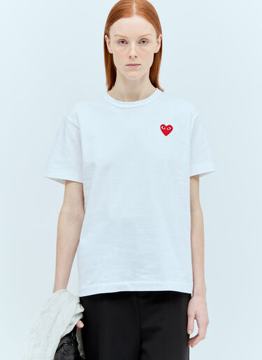 Comme Des Garçons PLAY Logo Patch T-Shirt White cpl0355012