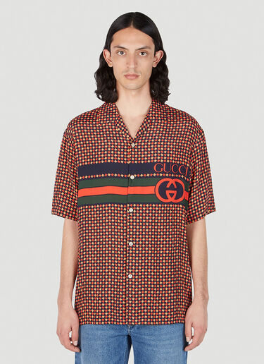 Gucci Houndstooth Bowling Shirt Red guc0152073