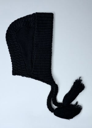 Yohji Yamamoto Aran Hooded Hat Black yoy0262025