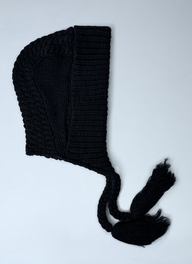 Aran Hooded Hat Yohji Yamamoto Aran Hooded Hat Black yoy0262025
