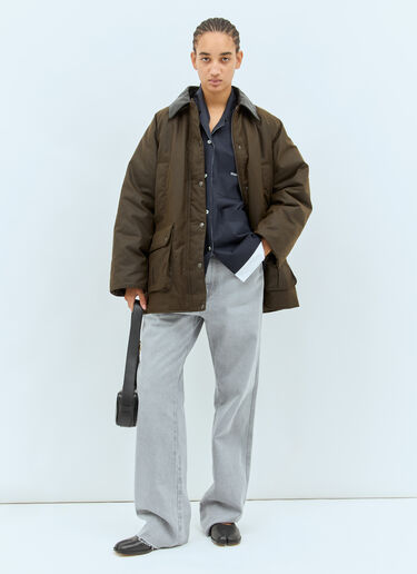 Miu Miu Waxed Canvas Blouson Jacket Brown miu0258040