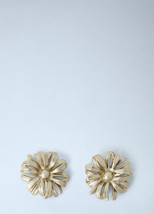 Dries Van Noten Floral Metal Earrings Gold dvn0266044