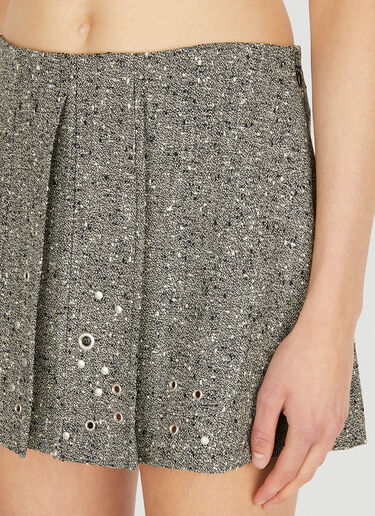 Durazzi Milano Eyelet Pleated Mini Skirt Grey drz0250007