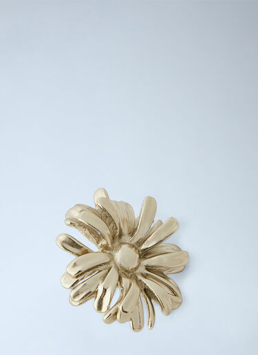 Dries Van Noten Floral Metal Earrings Gold dvn0266044