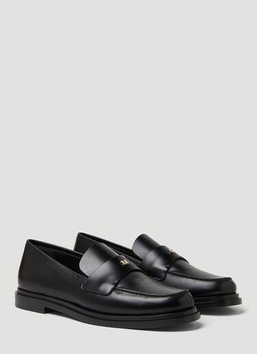 Max Mara Monogram Logo Plaque Loafers Black max0249035