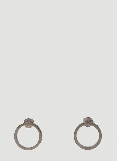 Maison Margiela Number Engraved Circle Earrings Silver mla0249049