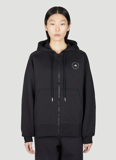 adidas by Stella McCartney 徽标印花连帽运动衫 黑色 asm0251007