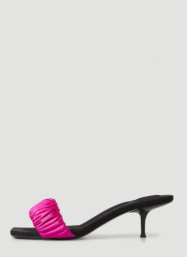 Alexander Wang Jessie Scrunchie Kitten Heel Mules Pink awg0247046