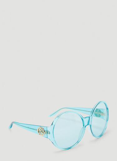Gucci Oversized Round Frame Sunglasses Blue guc0243193