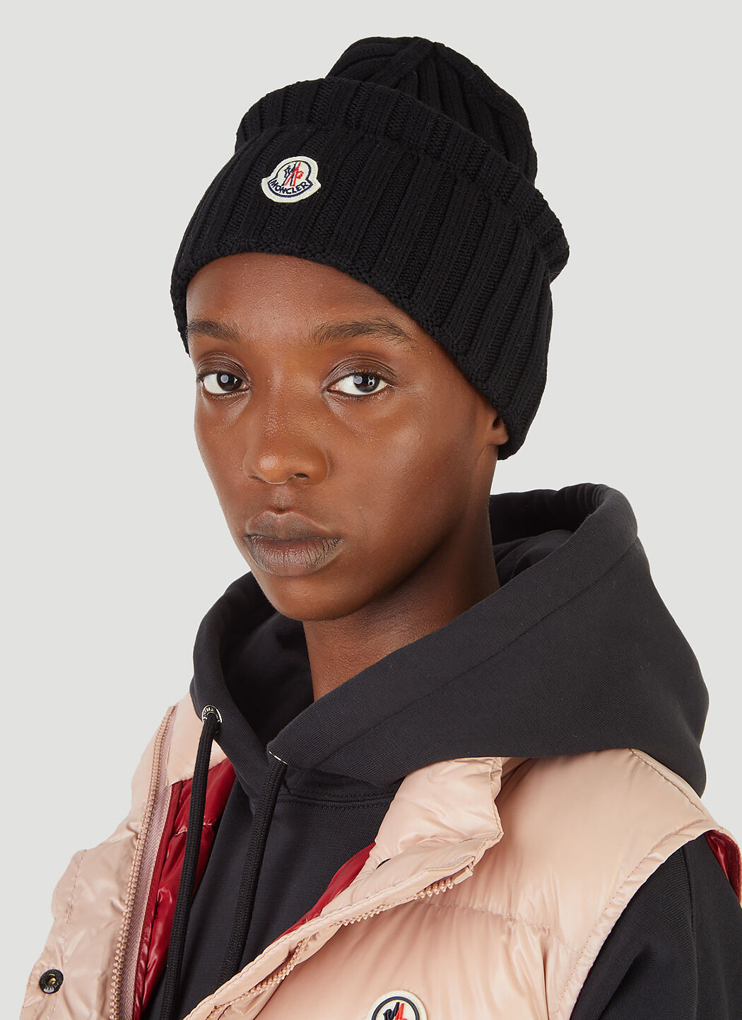 Moncler ribbed beanie 2025 hat