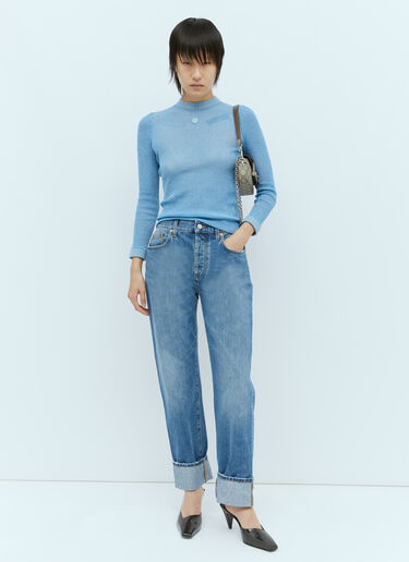 Gucci Extra Frine Lamé Knit Top Blue guc0255024