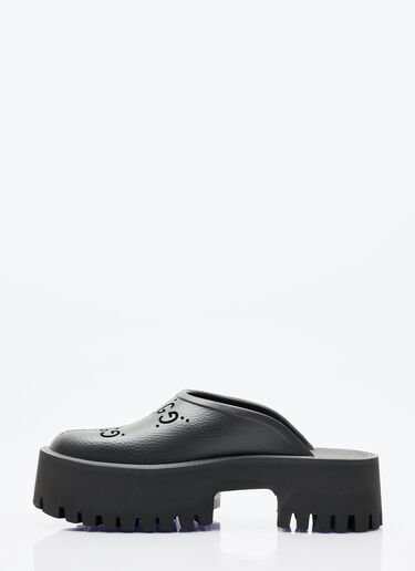 Gucci Perforated G Platform Mules Black guc0245092