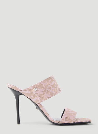 Versace Logo Jacquard Mule Sandals Pink vrs0253022