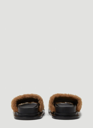 Jil Sander 시어링 샌들 브라운 jil0249021