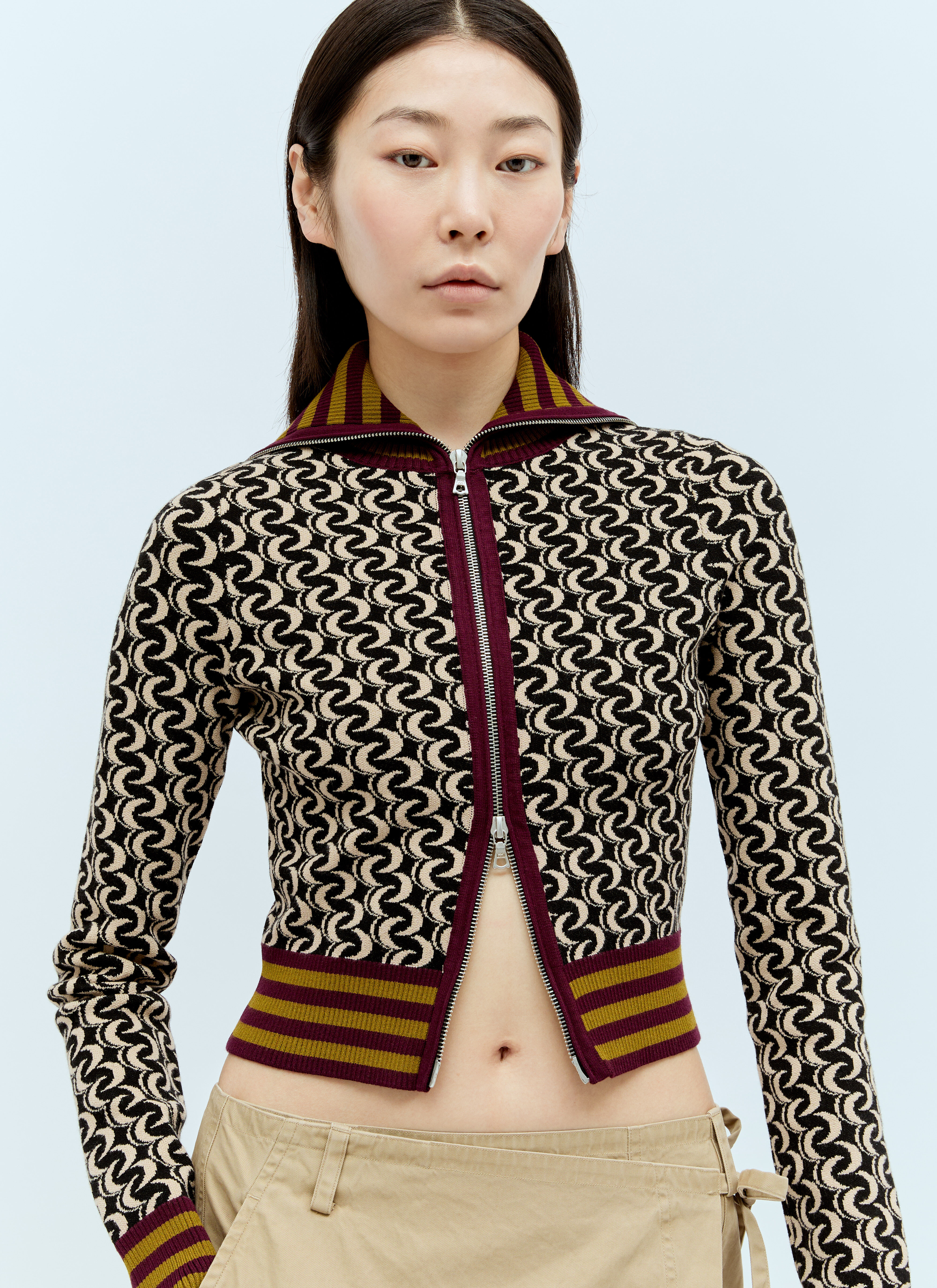 Dries Van Noten Women s Knitted Zip Cardigan in Multicolour LN CC