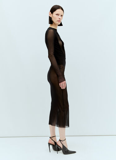 Jean Paul Gaultier x Shayne Oliver Mesh Backless Dress Black jps0257005