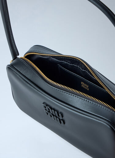 LN-CC® - Miu Miu: Leather Shoulder Bag - Black Miu Miu Leather Shoulder Bag Black miu0266031