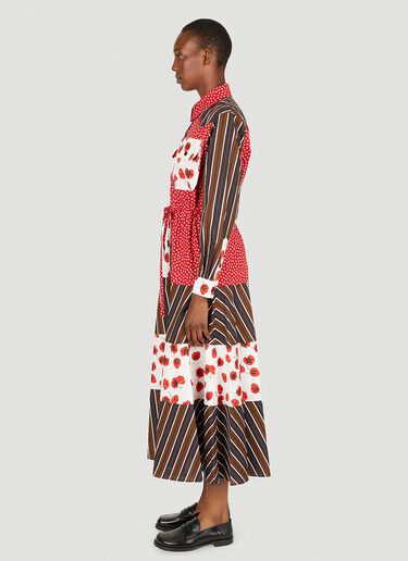 Kenzo Panelled Midi Shirt Dress Brown knz0250002
