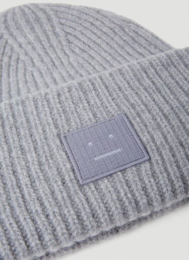 Acne Studios Pansy N Face Beanie Hat Grey acn0353020