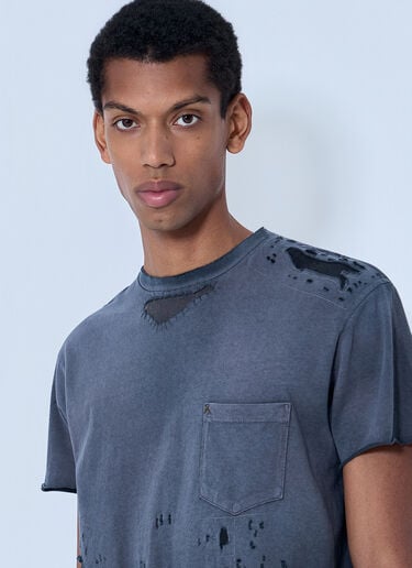 Gallery Dept. Distressed Cotton Jersey T-Shirt Grey gdp0164007