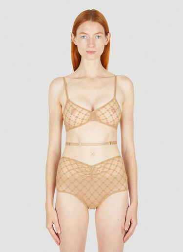 Gucci GG Star Tulle Lingerie Set Beige guc0250067