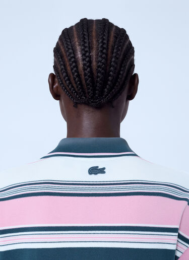 Lacoste Runway Loose Fit Striped Piqué Polo Shirt Pink lac0366001