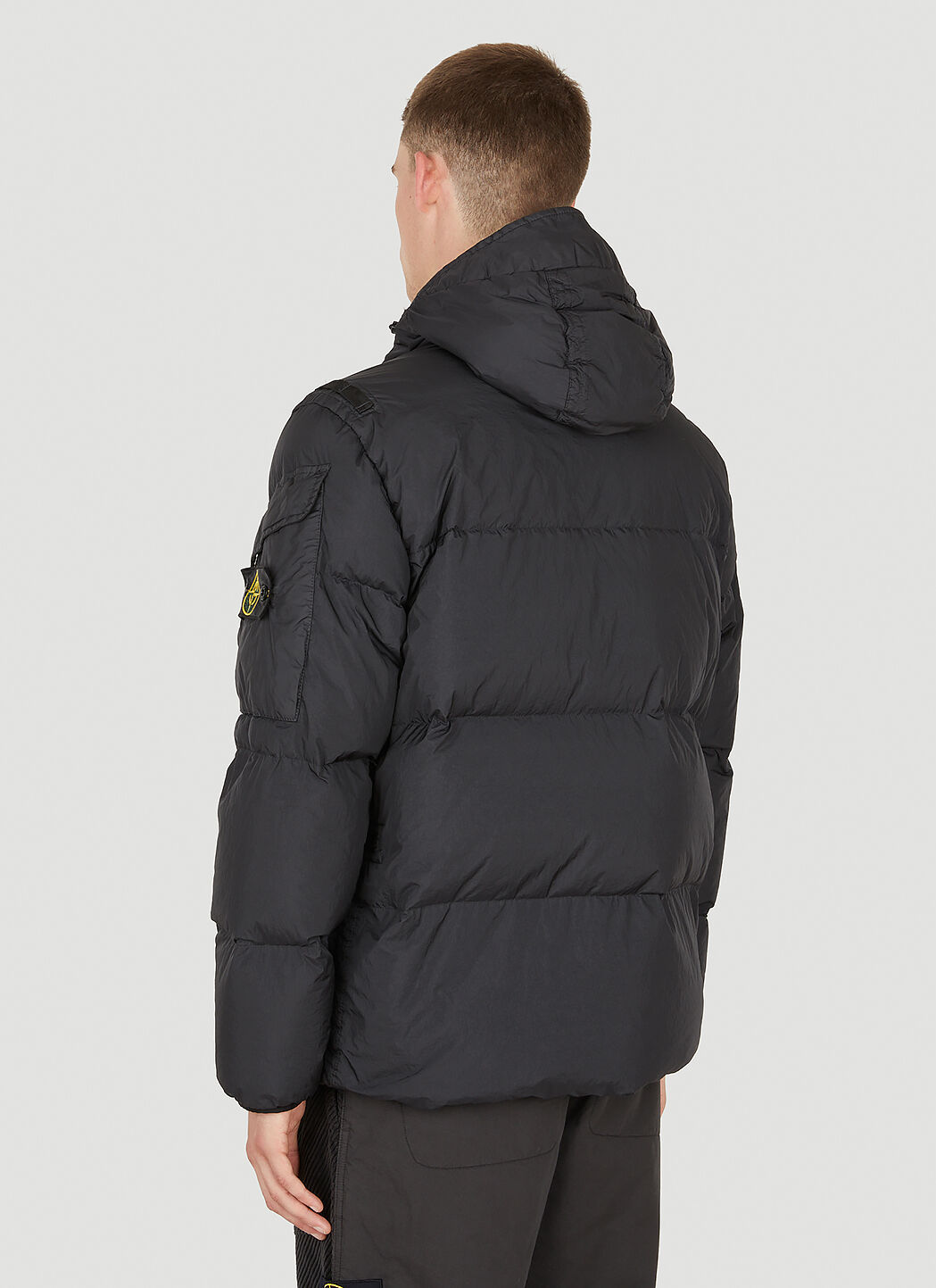 Stone Island Hooded Puffer Jacket in Black LN CC
