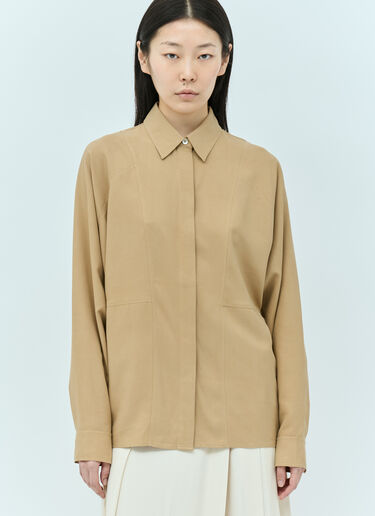 TOTEME Panelled Silk Shirt Beige tot0255036