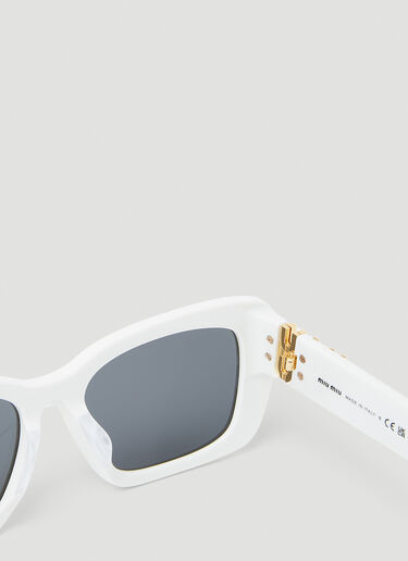 Miu Miu Glimpse Rectangular Sunglasses White lmu0253004
