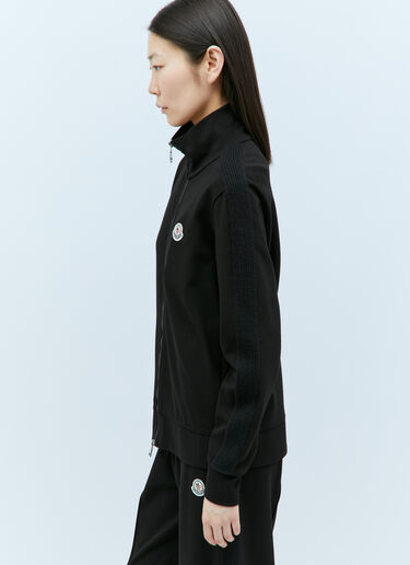 Moncler Logo Patch Zip-Up Sweatshirt Black mon0257046