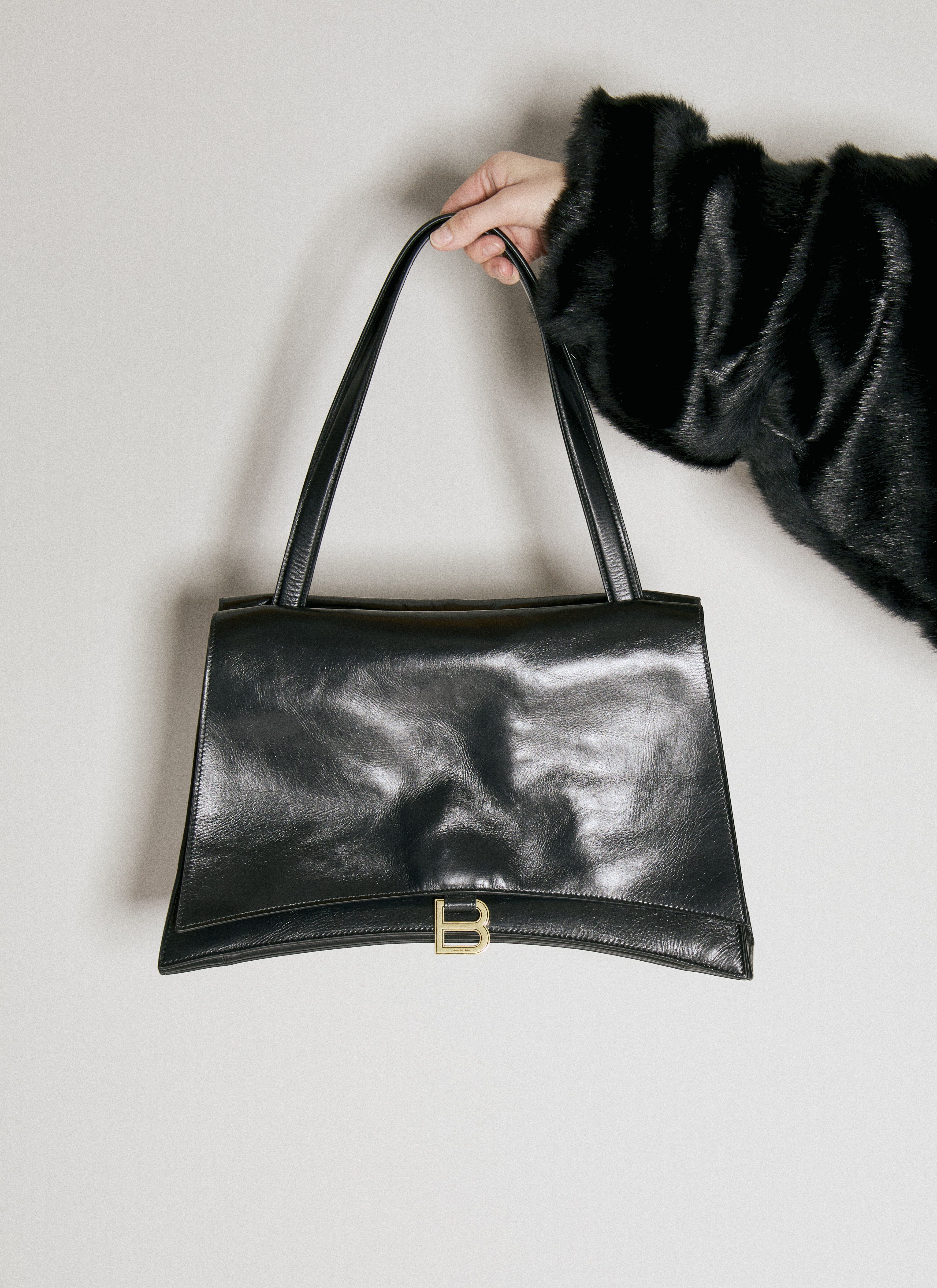 Balenciaga Crush Large Chain Shoulder Bag Black bal0256011