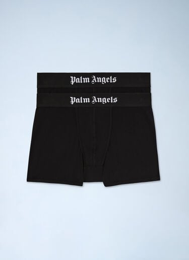 Logo Motif Boxer Briefs Palm Angels Logo Motif Boxer Briefs Black pma0160030