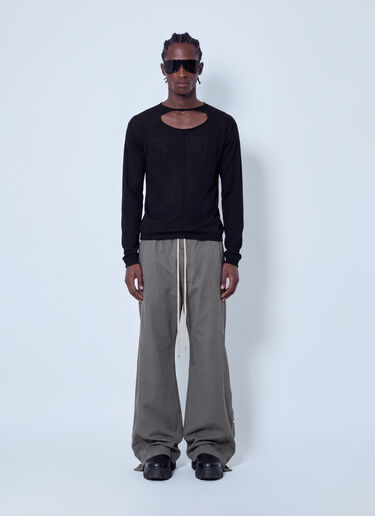 LN-CC® - Rick Owens: Cut-Out Detail Sweater - Black Rick Owens Cut-Out Detail Sweater Black ric0165042