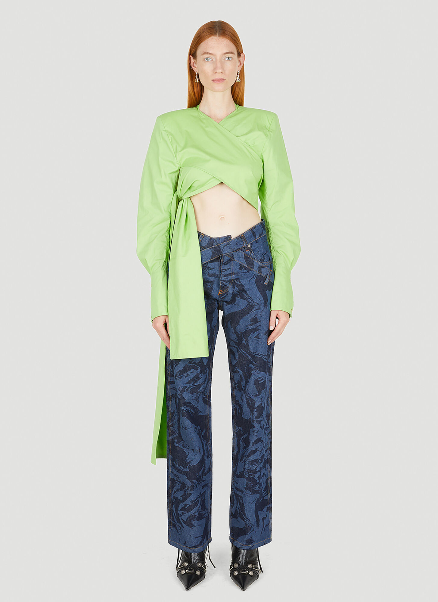 Ninamounah Seahorse Wrap Top In Green