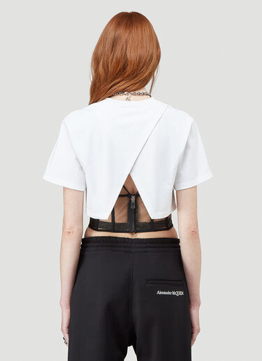 Alexander McQueen Corset-Detail T-Shirt White amq0244008