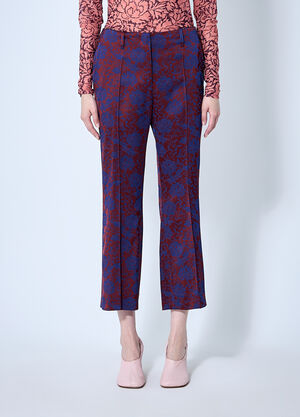 Dries Van Noten Embroidered Pants Burgundy dvn0260009