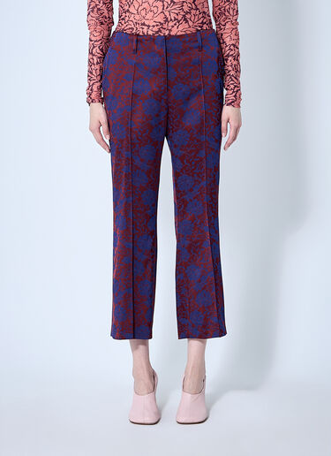 Dries Van Noten Embroidered Pants Burgundy dvn0260009