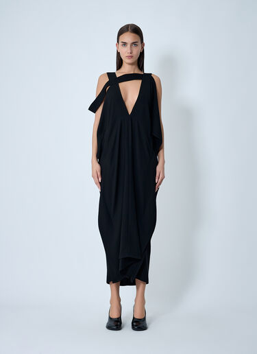Draped Maxi Dress Yohji Yamamoto Draped Maxi Dress Black yoy0262028