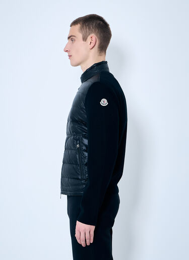 Moncler Quilted-And-Knit Cardigan Black mon0159013