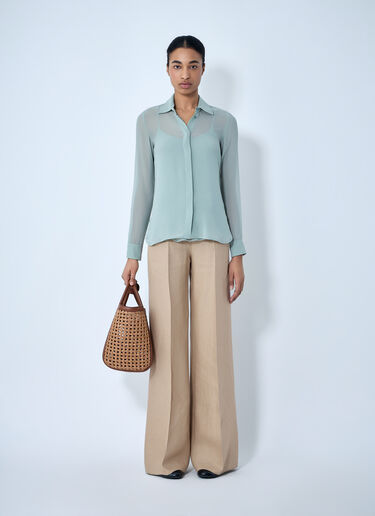 Max Mara Sheer Button-Down Blouse Green max0264004