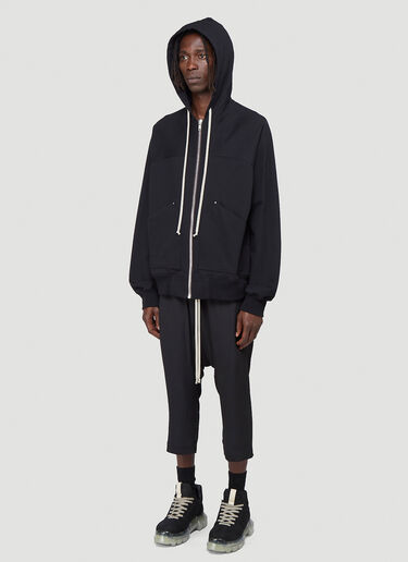 Rick Owens Windbreaker Hooded Zip-Up Sweatshirt Black ric0142018
