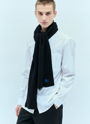 Burberry Ribbed Cashmere Scarf Black bur0155014