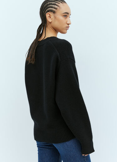TOTEME V Neck Wool-Cashmere Sweater Black tot0255032