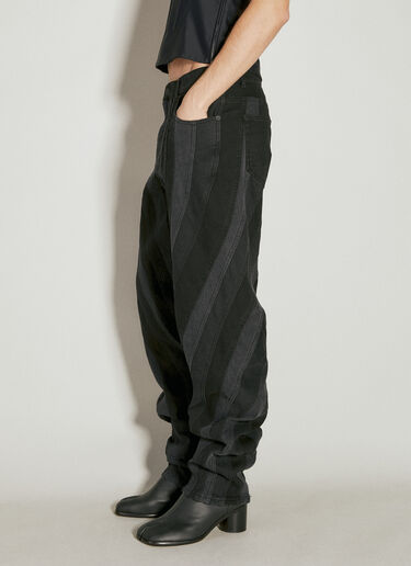Mugler Spiral Baggy Jeans Black mug0154002