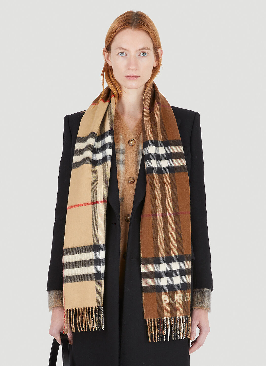 Burberry metallic giant check hot sale scarf
